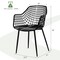 Costway Modern Dining Chair Set of 4 Plastic Shell Hollow withMetal Legs for Living Room